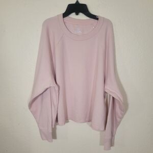 Aerie | Oversized Raw Hem Comfy Loungewear Sweater XL Light Pink Everyday Casual